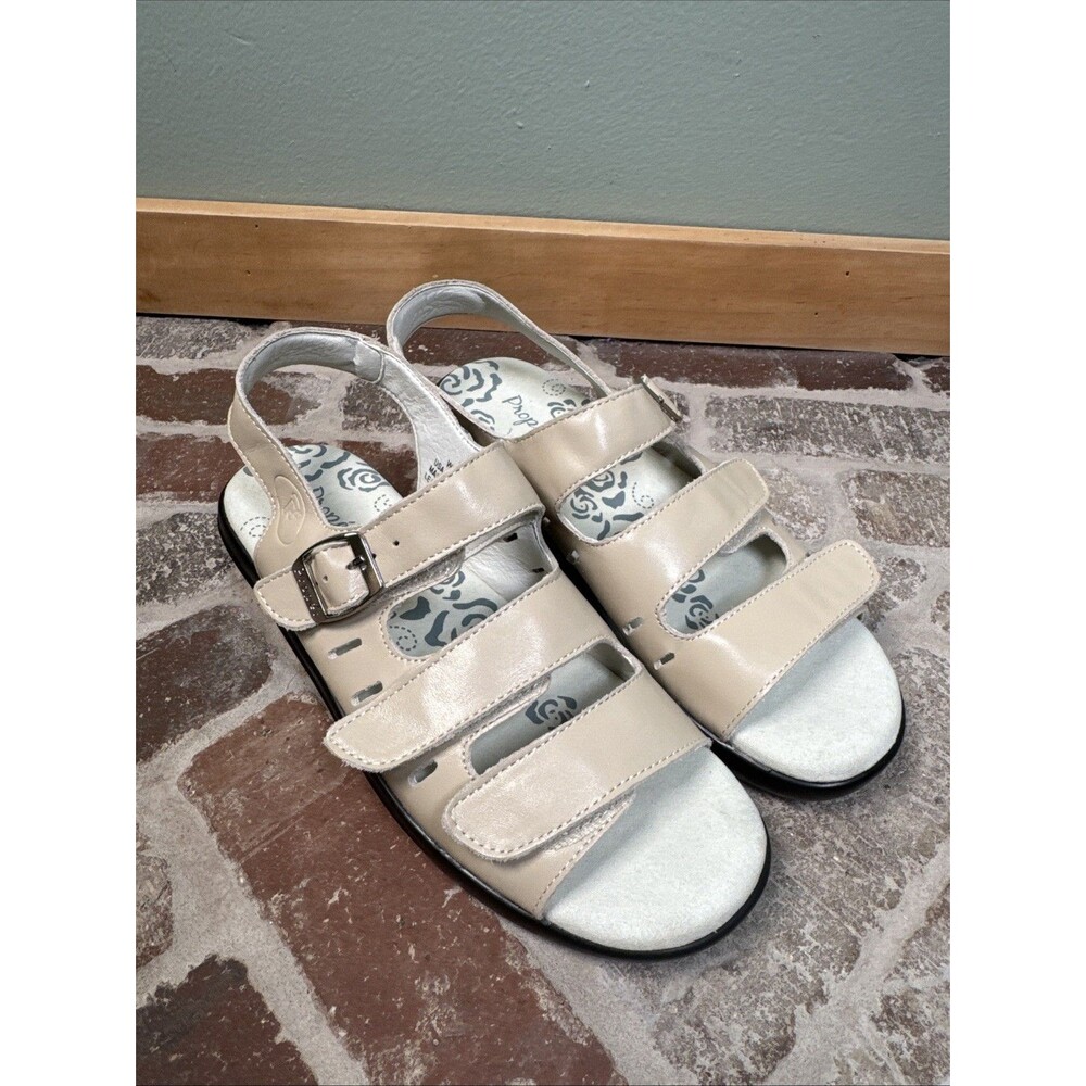 Propet Comfort Sandals 8 S(4A)‎ Slim Cushion Breeze Walker W0001 Light Beige